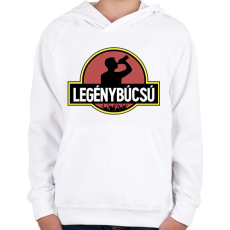 PRINTFASHION Jurassic Park legénybúcsú - Gyerek kapucnis pulóver - Fehér