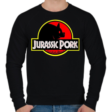 PRINTFASHION Jurassic Pork - Férfi pulóver - Fekete férfi pulóver, kardigán