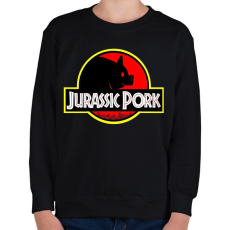 PRINTFASHION Jurassic Pork - Gyerek pulóver - Fekete
