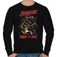 PRINTFASHION Jurassic rockstar t-rex - Férfi pulóver - Fekete