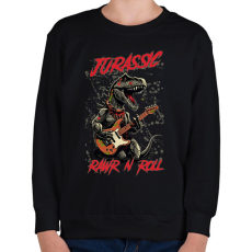 PRINTFASHION Jurassic rockstar t-rex - Gyerek pulóver - Fekete