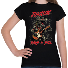 PRINTFASHION Jurassic rockstar t-rex - Női póló - Fekete