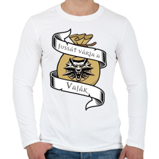 PRINTFASHION Jussát várja a Vaják - Witcher - Férfi hosszú ujjú póló - Fehér