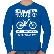 PRINTFASHION Just a bike - Férfi pulóver - Királykék