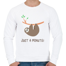 PRINTFASHION Just a minute! - Férfi pulóver - Fehér férfi pulóver, kardigán