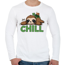 PRINTFASHION Just chill - Férfi hosszú ujjú póló - Fehér férfi póló