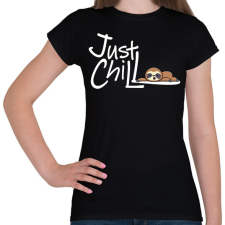 PRINTFASHION Just Chill Lajhár - Női póló - Fekete női póló