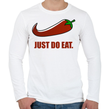 PRINTFASHION Just do eat - Férfi hosszú ujjú póló - Fehér férfi póló