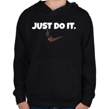 PRINTFASHION JUST DO IT 2 - Gyerek kapucnis pulóver - Fekete gyerek pulóver, kardigán