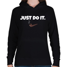 PRINTFASHION JUST DO IT 2 - Női kapucnis pulóver - Fekete női pulóver, kardigán