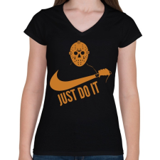 PRINTFASHION Just do it halloween 1 - Női V-nyakú póló - Fekete női póló