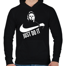 PRINTFASHION Just do it halloween 2 white - Férfi kapucnis pulóver - Fekete