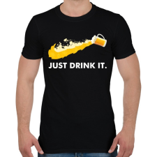 PRINTFASHION Just drink it - sör - Férfi póló - Fekete férfi póló