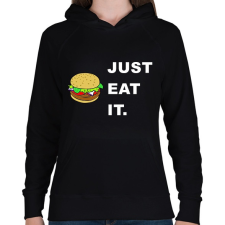 PRINTFASHION just eat it - Női kapucnis pulóver - Fekete női pulóver, kardigán