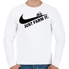 PRINTFASHION Just farm it - Férfi pulóver - Fehér férfi pulóver, kardigán