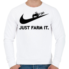 PRINTFASHION Just farm it. - Férfi pulóver - Fehér
