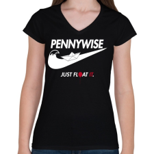 PRINTFASHION Just FLOAT it! - Női V-nyakú póló - Fekete női póló