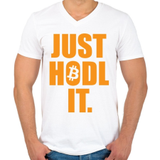 PRINTFASHION Just Hold It - Férfi V-nyakú póló - Fehér férfi póló