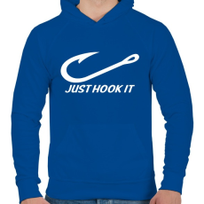 PRINTFASHION Just hook it - Férfi kapucnis pulóver - Királykék