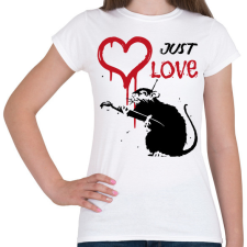 PRINTFASHION Just love - Graffiti patkány - Női póló - Fehér női póló