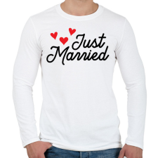 PRINTFASHION Just Married - Férfi hosszú ujjú póló - Fehér férfi póló