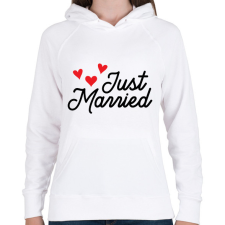 PRINTFASHION Just Married - Női kapucnis pulóver - Fehér női pulóver, kardigán