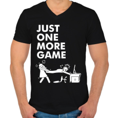 PRINTFASHION Just one more game - Férfi V-nyakú póló - Fekete