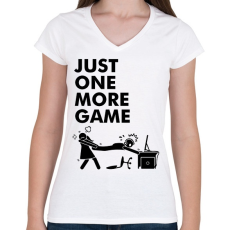 PRINTFASHION Just one more game  - Női V-nyakú póló - Fehér