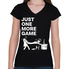 PRINTFASHION Just one more game - Női V-nyakú póló - Fekete női póló