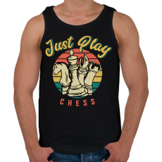 PRINTFASHION Just play chess - Sakkozzunk - Férfi atléta - Fekete