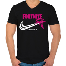 PRINTFASHION Just Play it! - Férfi V-nyakú póló - Fekete férfi póló