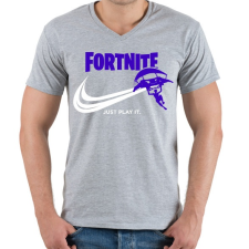 PRINTFASHION Just Play It!  - Férfi V-nyakú póló - Sport szürke férfi póló