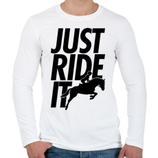 PRINTFASHION Just Ride It - Férfi hosszú ujjú póló - Fehér