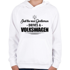 PRINTFASHION Just the real Gentleman - Volkswagen - Gyerek kapucnis pulóver - Fehér