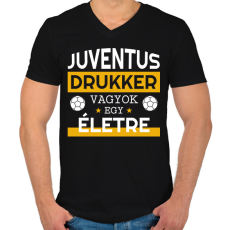 PRINTFASHION Juventus drukker - Férfi V-nyakú póló - Fekete