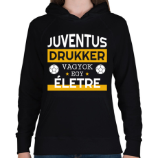PRINTFASHION Juventus drukker - Női kapucnis pulóver - Fekete