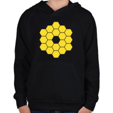 PRINTFASHION JWST James Webb Space Telescope - Gyerek kapucnis pulóver - Fekete gyerek pulóver, kardigán