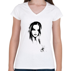 PRINTFASHION k-spiders f..png - Női V-nyakú póló - Fehér