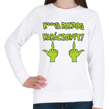 PRINTFASHION K**va boldog karácsonyt Grincs - Női pulóver - Fehér női pulóver, kardigán