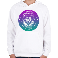 PRINTFASHION kábitott farkas - Gyerek kapucnis pulóver - Fehér gyerek pulóver, kardigán