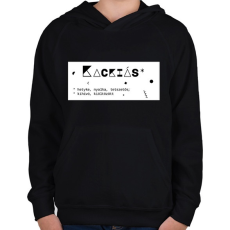 PRINTFASHION Kackiás - Gyerek kapucnis pulóver - Fekete