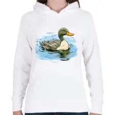 PRINTFASHION Kacsa - Női kapucnis pulóver - Fehér női pulóver, kardigán