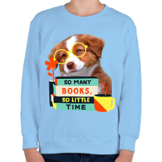 PRINTFASHION Kacsavadász retriever kutya könyvekkel - Gyerek pulóver - Világoskék