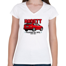 PRINTFASHION KADETT - Női V-nyakú póló - Fehér női póló