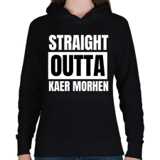 PRINTFASHION KAER MORHEN - Női kapucnis pulóver - Fekete női pulóver, kardigán