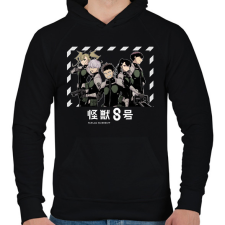 PRINTFASHION Kaiju no.8 - Férfi kapucnis pulóver - Fekete férfi pulóver, kardigán
