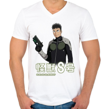 PRINTFASHION Kaiju no.8 - Kafka - Férfi V-nyakú póló - Fehér férfi póló
