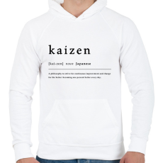 PRINTFASHION Kaizen - Férfi kapucnis pulóver - Fehér