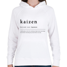 PRINTFASHION Kaizen - Női kapucnis pulóver - Fehér