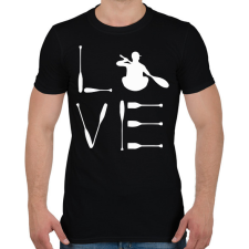 PRINTFASHION Kajak love - Férfi póló - Fekete férfi póló